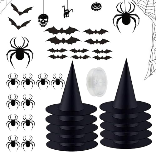 Generico Hatt | Halloween-dekorationshattar - med rep 50 m rep tillbehör för korridor trädgård träd entrédörr vägg fönster tak