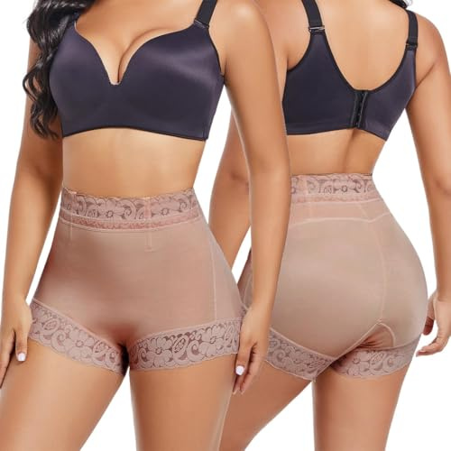 JYIXXZX Bragas Levanta Glúteos Mujer Braga Moldeadoras Faja Reductora Push Up Cortos Levanta Glúteos con Relleno Sin Costuras Control Barriga Embellecer Cadera Braguitas Body Shaper Ropa Interior