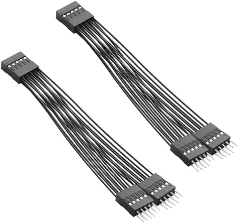 PNGKNYOCN Motherboard 9 Pin USB Splitter Cable, 2PCS 9Pin USB 2.0 Female to Dual Male Extension Cable for USB Ports, Expansion Cards,Motherboard Ports（15cm）