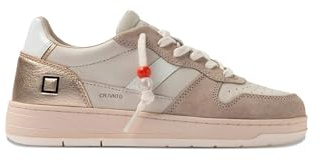 D.A.T.E. Sneaker da Donna Court 2.0 in Nappa Avorio Suede Taupe e Pelle Platino - Court W 441-C2-VC-IV 39