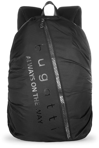 bugatti Letter's Ryggsäck för herr – Laptopryggsäck 15 i ripstop-polyester – Svart
