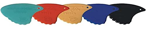Sharkfin Plektren Nylon - 0,55 mm Soft - Rot – 12 Stück – Gezacktes Sharkfin Design – Flexibel und vielseitig