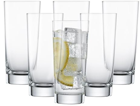SCHOTT ZWIESEL Basic Bar Selection Long Drink Glass (Set of 6), Drinking Glass for Longdrinks, Dishwasher-Safe Tritan Crystal Glasses, Made in Germany (11 Ounce)