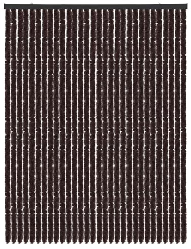 Arsvita Flauschvorhang Türvorhang (120x200 cm) in Braun als Insektenschutz für Balkon, Terrasse oder Wohnmobil, Wohnwagen, Pavillon