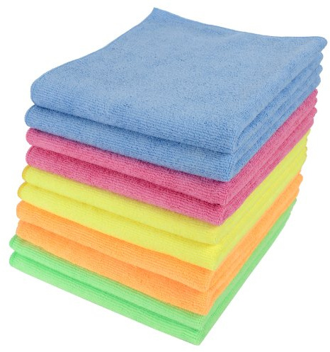 Micro-Pro Microfibre Cleaning Cloths 10 Pack - 280gsm, 40x40cm, Non-Abrasive, High-Density for Home & Professional Use, Durable & Reusable, Multi-Colour, Ideal for Kitchen, Car, Window