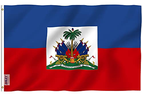 Anley Fly Breeze 3x5Pi Drapeau d'Haïti-Couleur Vive Résistant aux UV-Tête en Toile/Double Couture-Drapeau Nationale Haïtien Polyester œillet en Laiton 3x5Pi