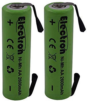 2x Batteria ricaricabile Ni-Mh Stilo AA 1,2V 2600mAh con linguette lamelle terminali a saldare per pacco pacchi batteria