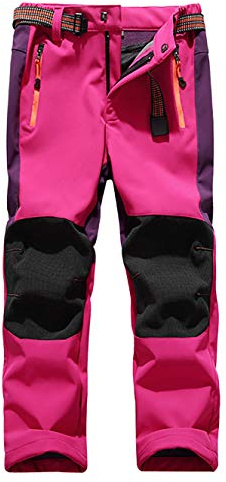 Echinodon Kinder Softshellhose mit Fleecefütterung Hose Wasserabweisend Winddicht Atmungsaktiv Warm Funktionshose Skihose Regenhose Jungen Mädchen Sporthose Wanderhose
