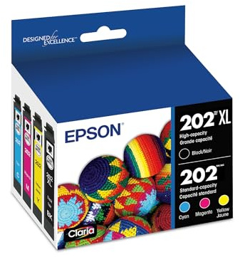 Epson T202XL-BCS Claria Ink Cartridge Multi-pack - High-capacity Black and Standard-capacity Color (CMYK)