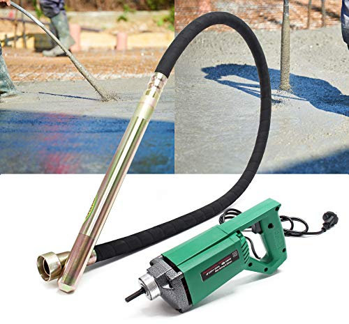 WilTec Vibreur Béton électrique Intérieur 580W Aiguille vibrante 200 cm Arbre Flexible Compactage béton
