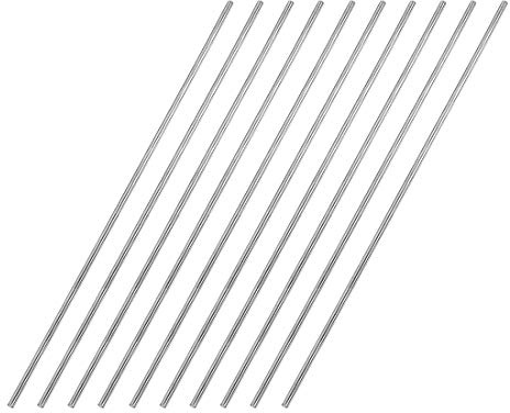 sourcing map 10 Stück 304 Metallstangen Garten, 2mm x 200mm Metallstäbe für DIY Handwerk, Motorrad, Deko, Garten