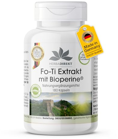 Estratto di Fo-Ti con Bioperine - 180 capsule vegane | HERBADIREKT by Warnke Vitalstoffe - Qualità da farmacia tedesca
