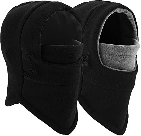 Balaclava Ski Mask 2 Pcs - Windproof Warmer Fleece Adjustable Winter Mask for Men Women