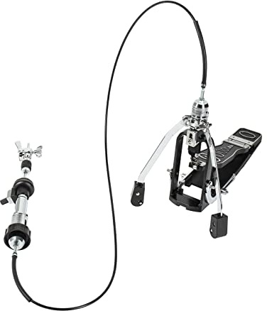 Fame HH9007 Remote Cable HiHat Ständer, Professionelle Einzelkette, Einstrebig, Verchromt, Drehbare Beine, Spikes, Ergonomisches Pedal, Stabiles Kabel, Multiklammer, Drop Clutch