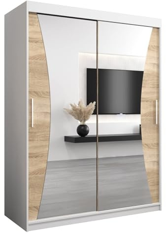 ABIKSMEBLE Armoire Monaco - Dressing Chambre Adulte - Penderie Vetement Dressing - Garde Robe - Armoire 2 Portes - Closet