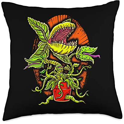 Houseplant Lover Scary Carnivorous Plant Venus Flytrap Throw Pillow