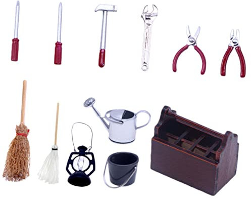 OATIPHO Mini Boîte à Outils pour Maison De Poupée Coffret Accessoires pour Mini-Maisons Décoration Réaliste pour Scènes Miniatures