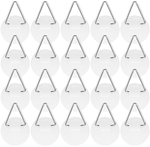 VILLCASE Supports Muraux 50 Pièces Installation sans Perçage en Plastique et Acier Inoxydable Gain de Place pour Assiettes Invisibles pour Rangement et Affichage Mural
