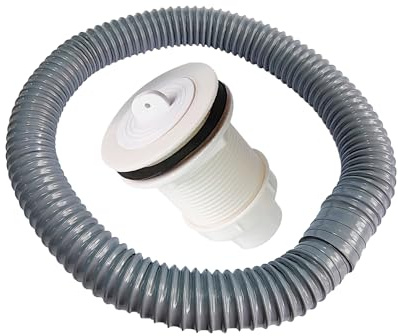 Qrity 1 x Siphon für Die Küchenspüle, Flexibler Ablaufschlauch, Abfluss Waschbecken Set für Badezimmer Küchenspüle, 64mm Anschluss + Abflussrohr