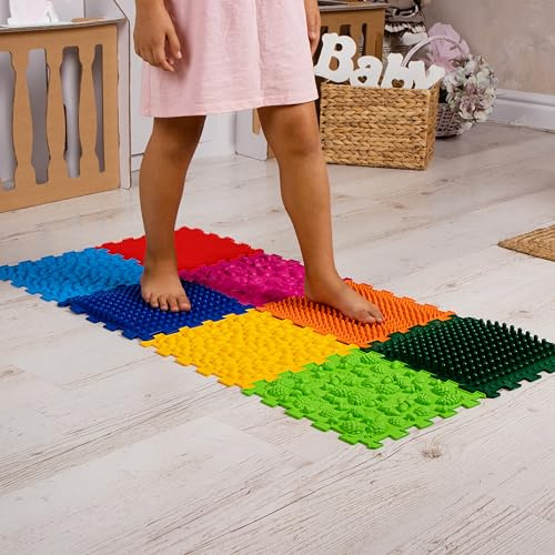 8 pcs Orthopedic Floor Mat Massage Textured Mats Sensory Floor Tiles Mat for Autistic People Puzzle Rug Carpet (8)