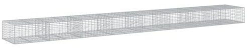 vidaXL Gabionkorg med skydd 800x100x50 cm galvaniserat järn, gabionkorg, stenmur, gabionmur, gabionkorgar, stenmurar, gabinmurar, gabionvägg