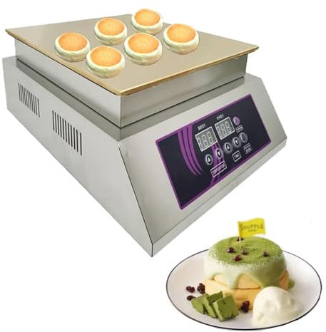 ZyKnaurral Commercial Electric Frying Pan, Pancake Maker, Soufflé Maker, Dorayaki Bread Muffin Maker with Copper Heating Plate for Kitchen Restaurant Bakery,Singlehead