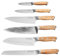 Moritz & Moritz Profi Küchenmesser Komplett-Set mit Damastmesser, Santoku-Messer, Kochmesser, Brotmesser, Universalmesser & Gemüsemesser aus deutschem Messerstahl & mit Akazienholz Griff