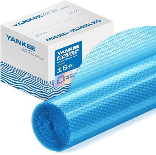 Sapphire Series Solar Pool Cover - Micro Bubble for 15 ft Round Pool by Yankee, for Above Ground Pool, Keep Water Warm and Prevent Its Loss, Weatherproof Solar Blanket
