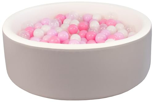 Velinda Bällebad Bällepool Bällebecken Spielbecken Kinderpool Kunstleder-Bezug 300 Bälle