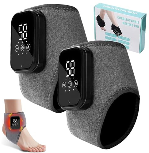 3-In-1-Fußmassager, 2 Stück Neuropathie Füße, Tragbares Fussmassagegerät Elektrisch für Achillessehnenentzündung, USB Aufladbare Knöchelmassage mit 3 Modi 3 Wärmestufen (C)