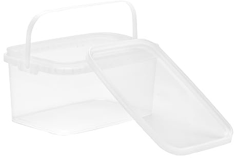 Ni-Ret Eimer mit Deckel 3l, Eimer rechteckig, transparent, lebensmittelecht, 3er Pack