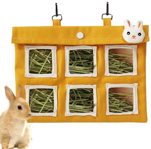 Heu Futterautomat Für Kaninchen,Futter Grasbeutel Für Chinchilla - Abnehmbarer Heubeutel Für Kleintierkäfig