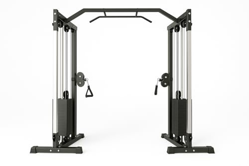 Strongway Cable Crossover with 150KG Weights Stack and Pull Up Bar - Dual Pulley System - Home Gym Equipment Training