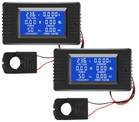 Osmond 2 Pezzi AC Tensione Corrente Potenza Pannello Misuratore LCD Display Digitale Amperometro Multimetro con Trasformatore di Corrente Split Core