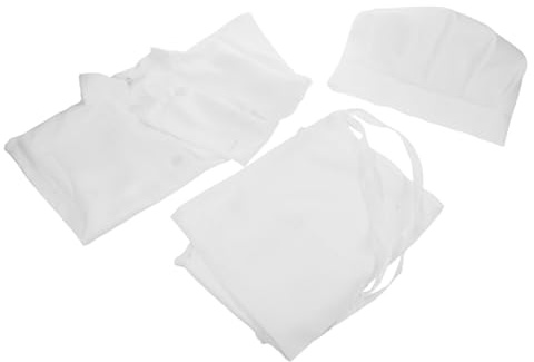 HEMOTON Costume Da Cuoco Per Ragazzo Ragazza Grembiule Cottura Cappello Chef Vestito Cucina Abbigliamento Creativo Multiuso Lavabile Sicuro Per Ragazzo Ragazza Feste e Giochi Di Ruolo