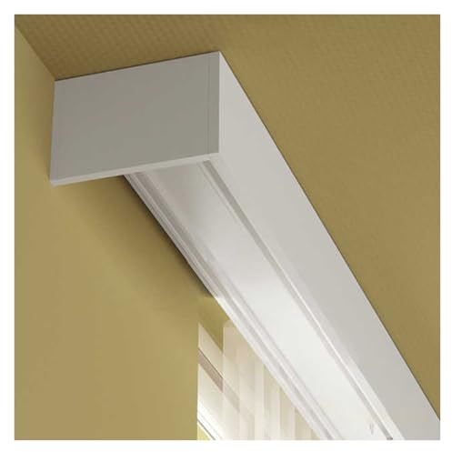 Adjustable Blackout Cornice Boards - Ceiling/Wall Mount Aluminum Valance Box for Curtains, Roller Blinds & Venetian Blinds - 1.4m (4.6ft) Length for Enhanced Light Control