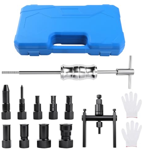 Avutrel Juego de 12 extractores de rodamientos de Bicicleta, Juego de Herramientas para extraer rodamientos con Martillo Deslizante, Extractor de rodamientos Ciegos para Motocicletas y automóviles