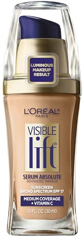 L'Oreal Paris Visible Lift Serum Absolute Foundation, Sand Beige, 1 Ounce