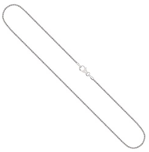 EDELIND Goldkette, Zopfkette Weißgold 585/14 K, Länge 45 cm, Breite 1,3 mm, Gewicht ca, 3,4 g, NEU