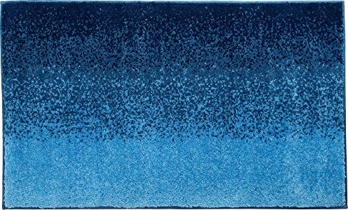 Erwin Müller Badematte, Badteppich, Badvorleger blau Größe 80x140 cm - rutschhemmend, weich und flauschig, für Fußbodenheizung geeignet