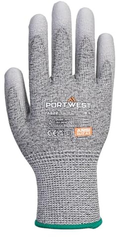 Portwest A622 Cut Resistant MR PU Palm Glove Grey, Medium