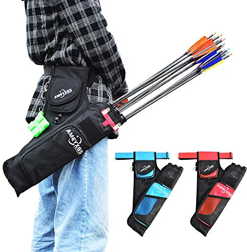 SHARROW Bogenschießen Seitenköcher 3-Röhrenköcher Köcher für Pfeile Pfeilköcher Pfeile Halter für Recurve und Compoundbogen (Schwarz)