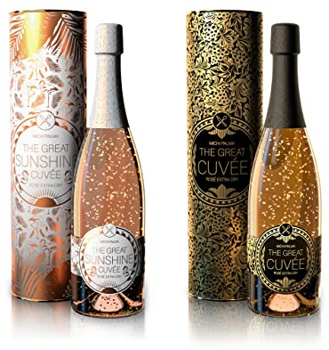 Michi Palma | 2er-Set The Great Sunshine Cuvée & The Great Cuvée (2 x 0.75 l) | Mit 23 Karat reinem Blattgold und edler Geschenkverpackung | Goldene Geschenkidee