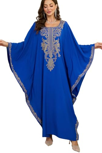 L-Peach Donna Abito Lungo Boho Copribikini Loungewear Oversize Kaftan Maxi Abito da Spiaggia Copricostume