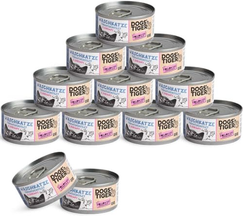 Dogs’n Tiger Adult Premium Katzenfutter Naschkatze, Katzen Nassfutter, tiergerechte Rezeptur mit 60% Fleischanteil an Thunfisch & Shrimps– ohne Zucker, Getreide & künstliche Aromen, 12x 70g