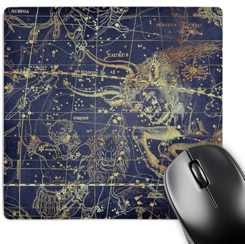 3dRose Vintage Star Map. Zodiac Constellation of Taurus, and Orion Mousepad