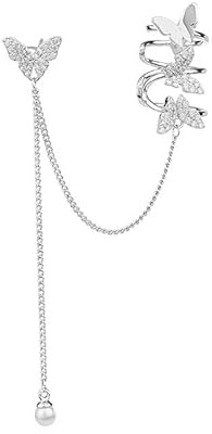 Orecchini a Forma Di Farfalla Per Donne Ragazze In Argento Sterling 925 Con Ciondolo a Forma Di Farfalla Con Zirconia Cubica Farfalle Dell'Orecchi Scalatore Cingolato Gioielli Di Compleanno Alla Moda