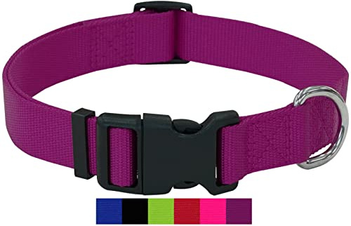 DEY - Premium Hundehalsband Nylon | Verstellbar | für Kleine u. Große Hunde | viele Farben u. Größen | Hund Katze Welpe | Hunde-Halsbänder | Katzen-Halsband | Welpen-Halsband | Lila, XS