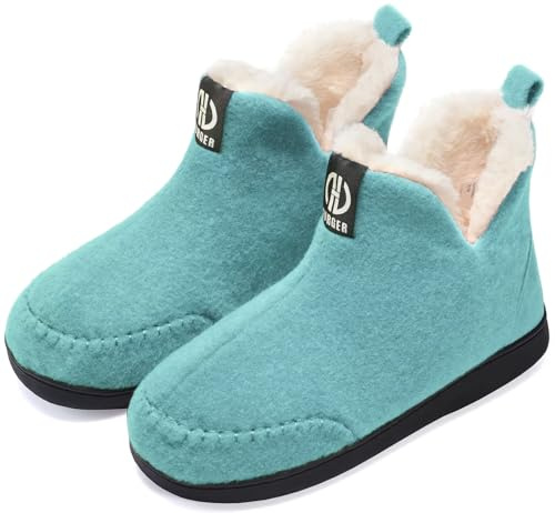 BUGUKI Feutre Chausson Montant Homme Femme Hiver Chaud Fourrure Pantoufles