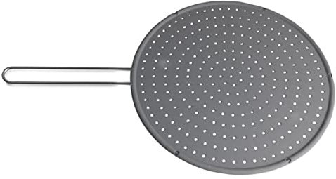 Splatter Screen with Soft Silicone Handle | Stainless Steel Fine Mesh Heavy Duty Splatter Guard,Fits Many Pots & Pans Practical Kitchen Frying Pan Oil Proofing Lid